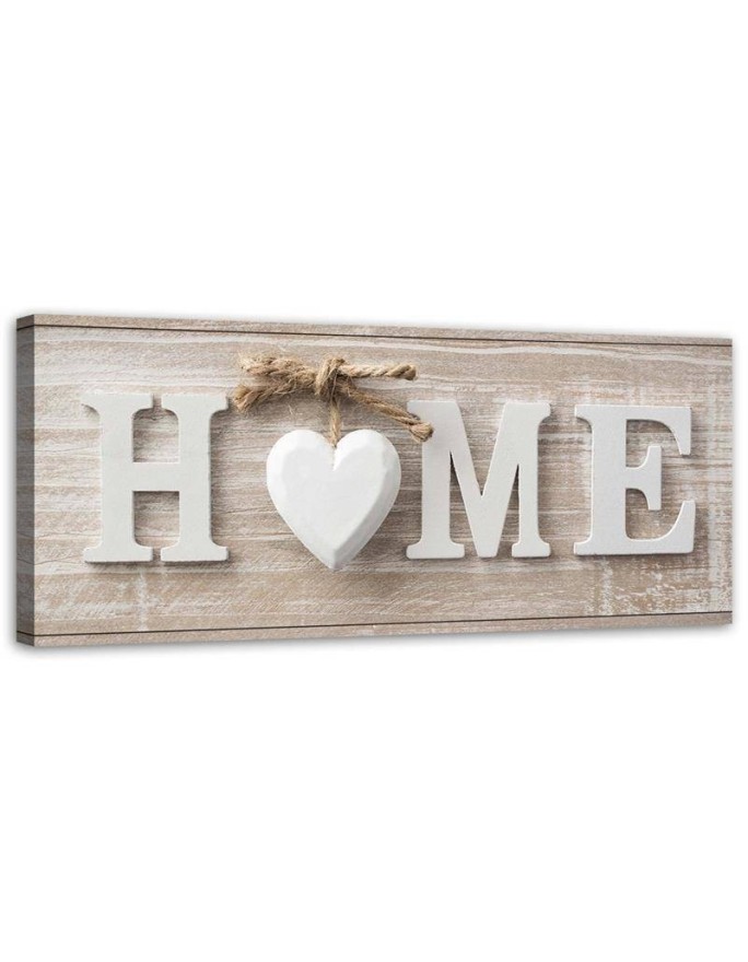 Obraz do salonu canvas - Napis Home z sercem | FEEBY