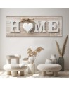 Obraz do salonu canvas - Napis Home z sercem | FEEBY