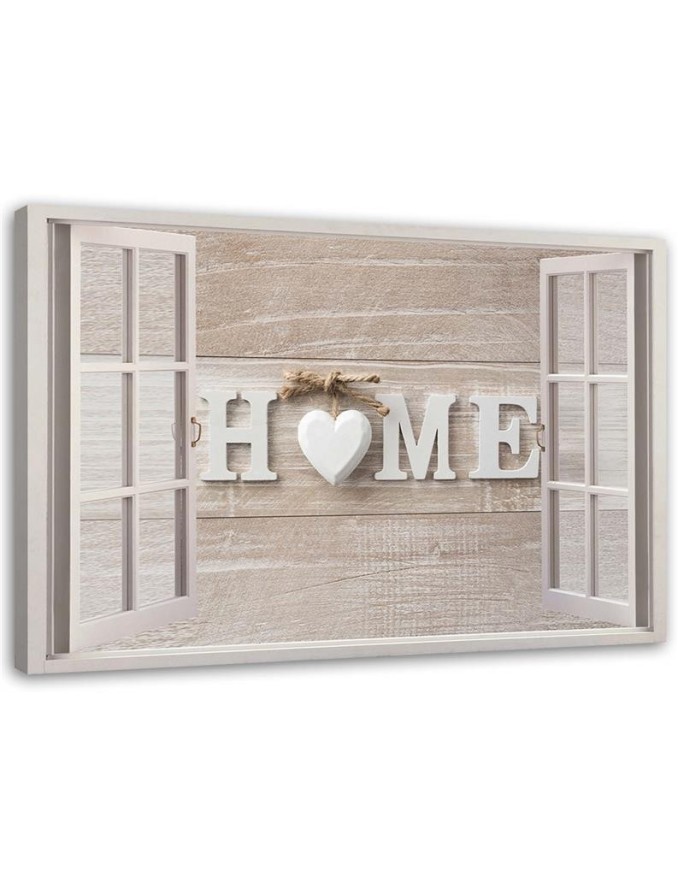 Bild - Hausinschrift auf einem hellen Holz in einem Fenster | Feeby