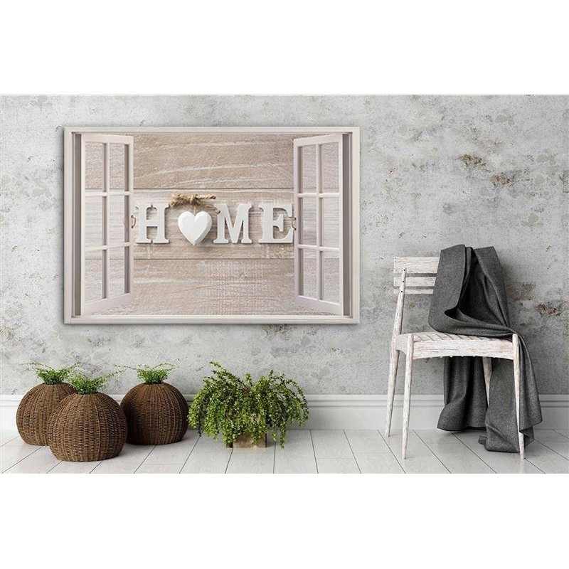 Bild - Hausinschrift auf einem hellen Holz in einem Fenster | Feeby