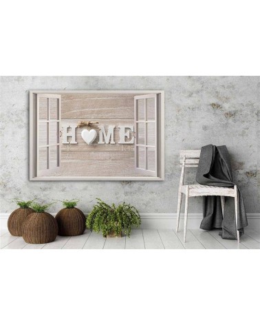 Bild - Hausinschrift auf einem hellen Holz in einem Fenster | Feeby