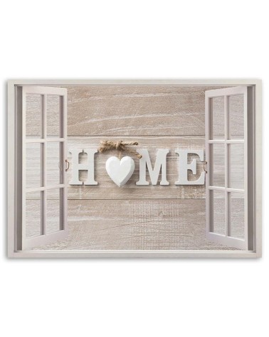 Bild - Hausinschrift auf einem hellen Holz in einem Fenster | Feeby