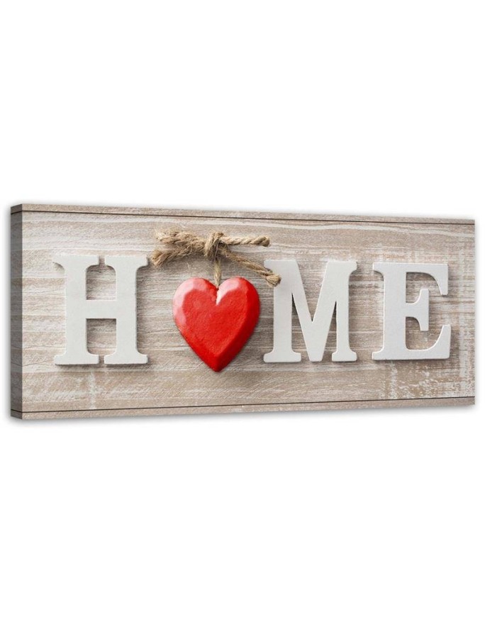 Napis Home z czerwonym sercem - Obraz dekoracyjny | FEEBY