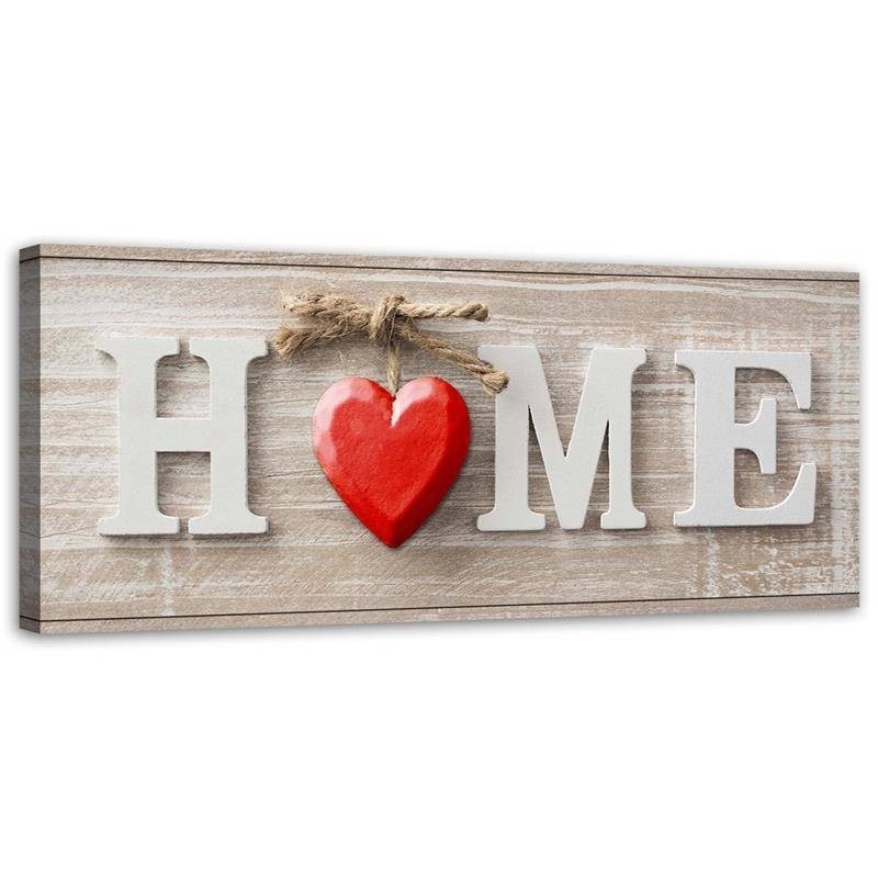 Bild - Hausaufschrift mit rotem Herz auf hellem Holz | Feeby