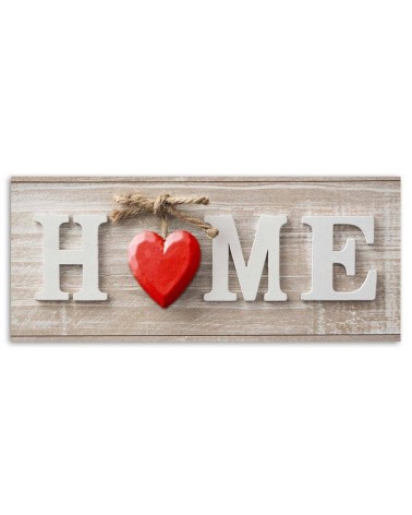 Bild - Hausaufschrift mit rotem Herz auf hellem Holz | Feeby