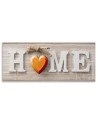 Home inscription with orange heart - Canvas prints for living room | FEEBY
