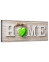 Napis Home z zielonym sercem - Obraz do salonu | FEEBY