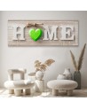 Napis Home z zielonym sercem - Obraz do salonu | FEEBY