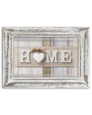 Leinwandbild - Hausaufschrift in Pastell mit Rahmen | Feeby