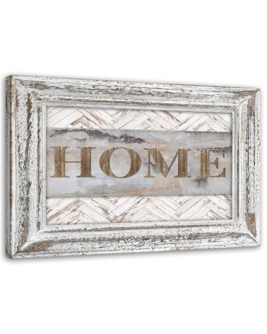 Leinwandbild - Hausinschrift im rustikalen Rahmen | Feeby