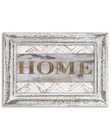 Leinwandbild - Hausinschrift im rustikalen Rahmen | Feeby