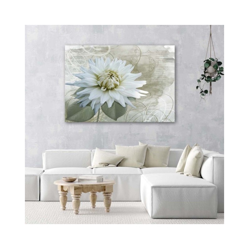 Modernes Wandbild - Weiße Vintage-Blume | Feeby