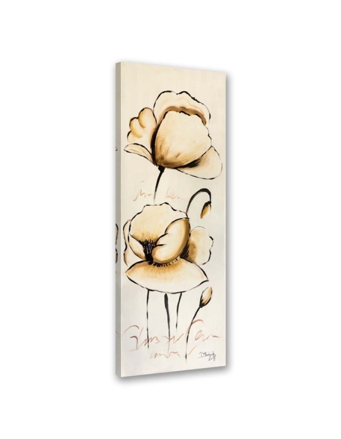 Leinwandbild - Gelbe gemalte Blumen | Feeby