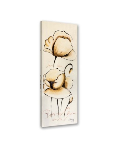 Yellow painted flowers - Canvas print for the living room | FEEBY