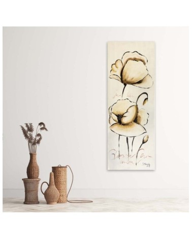 Leinwandbild - Gelbe gemalte Blumen | Feeby