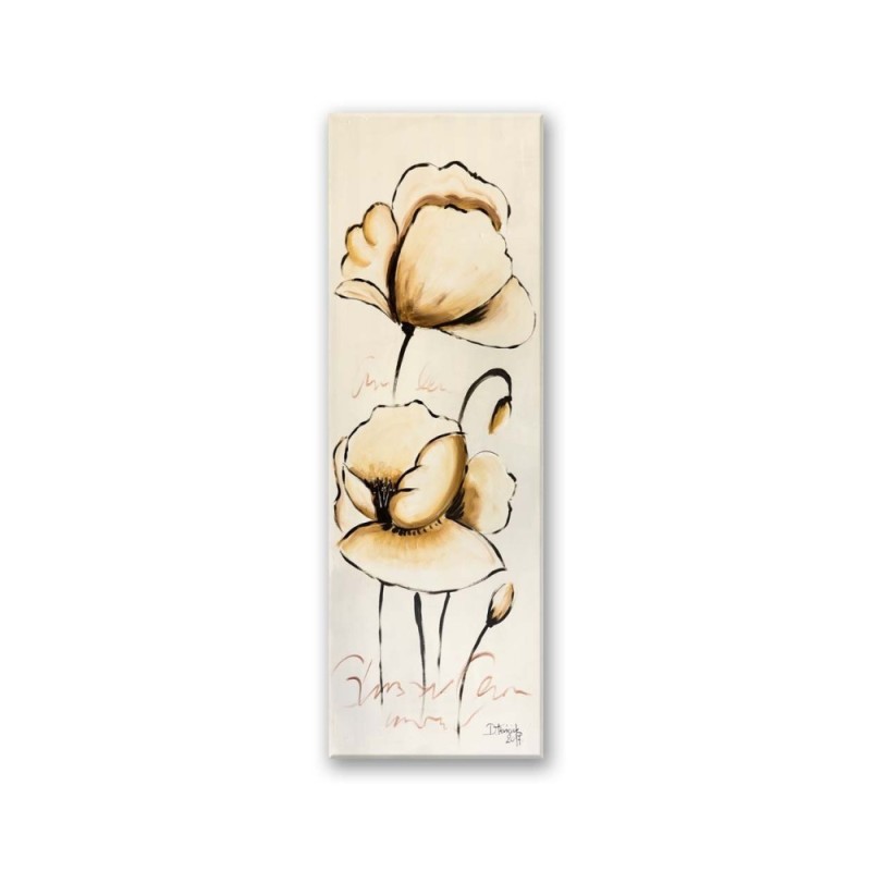 Leinwandbild - Gelbe gemalte Blumen | Feeby