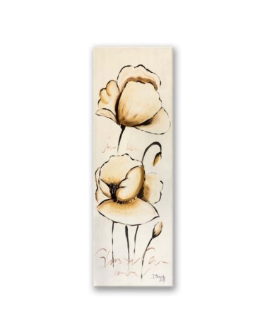 Leinwandbild - Gelbe gemalte Blumen | Feeby