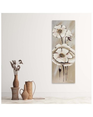 Bild auf Leinwand - Weiß bemalte Blumen | Feeby
