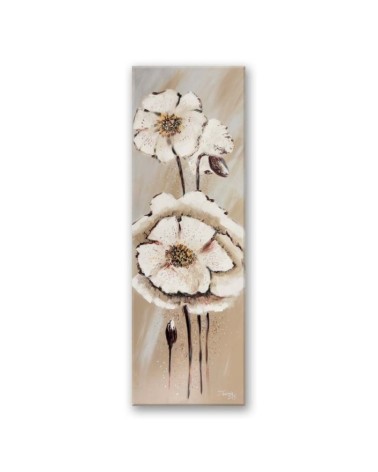 Bild auf Leinwand - Weiß bemalte Blumen | Feeby