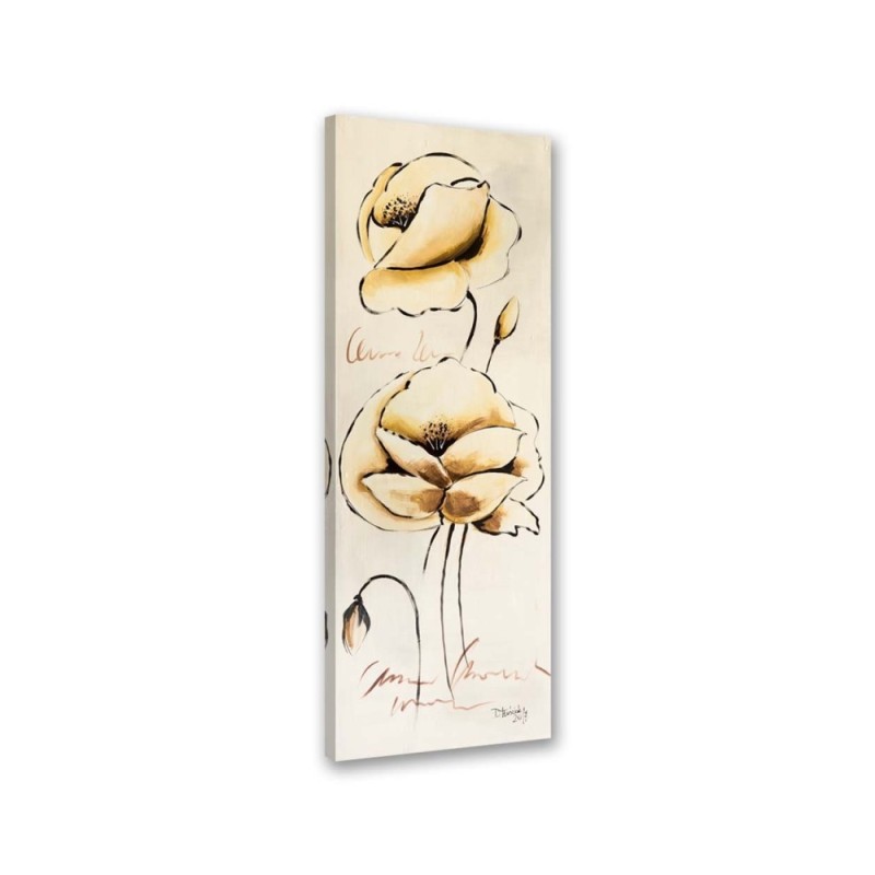 Leinwandbild modern - Gold bemalte Blumen | Feeby