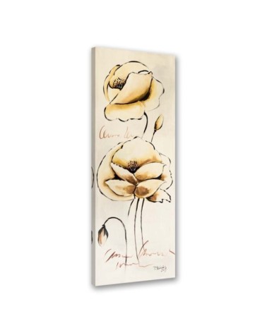 Gold Canvas painted flowers - Canvas print for the living room | FEEBY