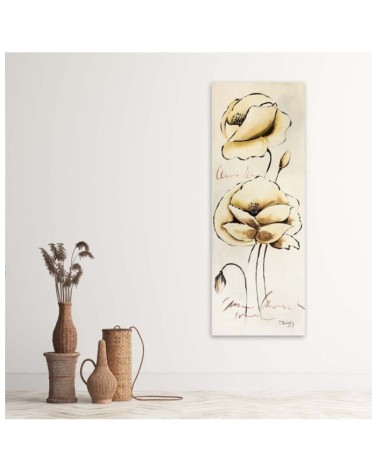 Leinwandbild modern - Gold bemalte Blumen | Feeby