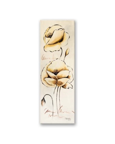 Leinwandbild modern - Gold bemalte Blumen | Feeby