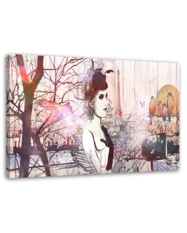 Woman in France - Canvas print for the living room | FEEBY