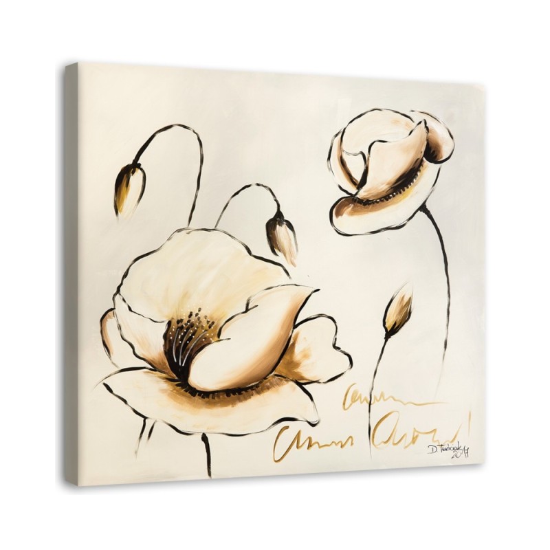 Leinwandbild modern - Gemalte Blumen | Feeby