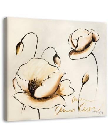 Leinwandbild modern - Gemalte Blumen | Feeby