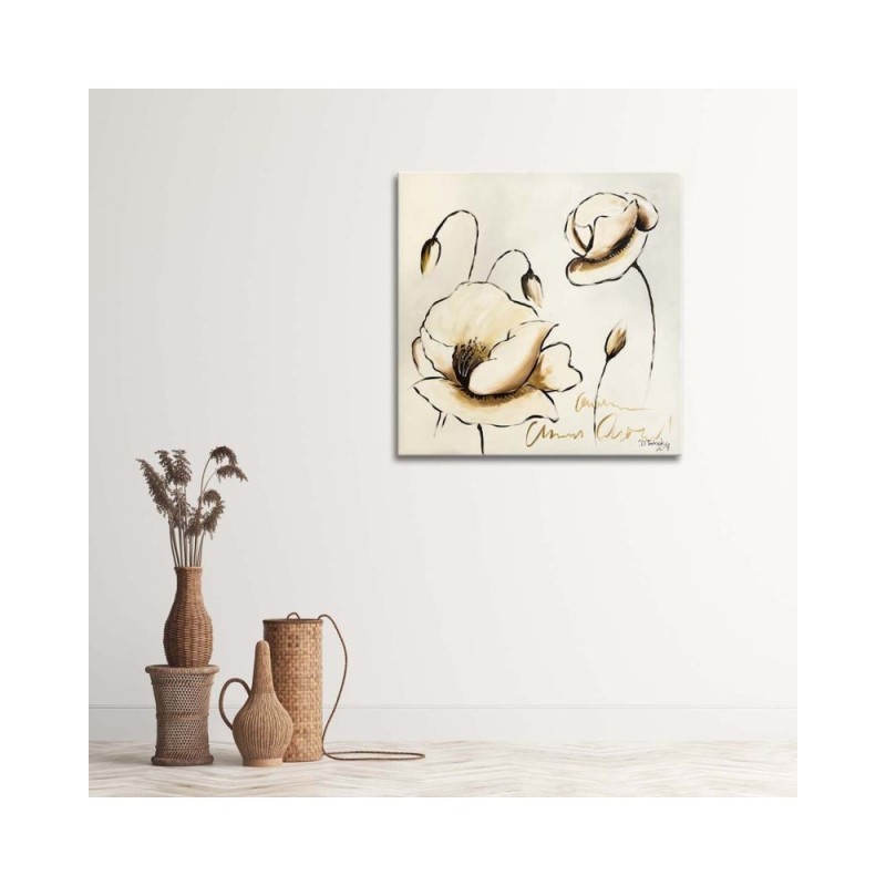 Leinwandbild modern - Gemalte Blumen | Feeby