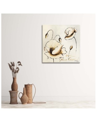Leinwandbild modern - Gemalte Blumen | Feeby