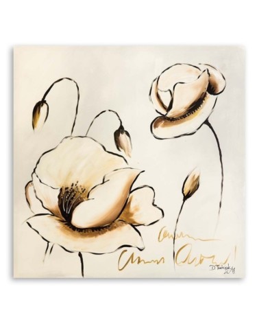 Leinwandbild modern - Gemalte Blumen | Feeby