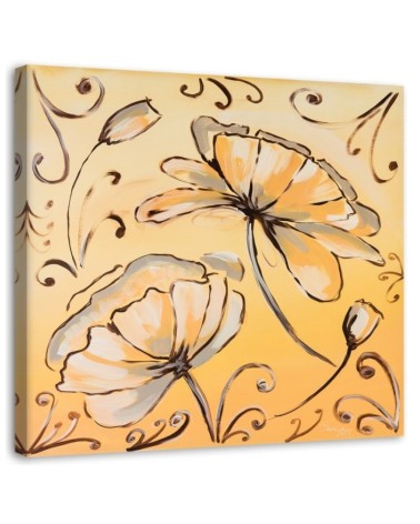Yellow flowers - Canvas print for the bedroom | FEEBY