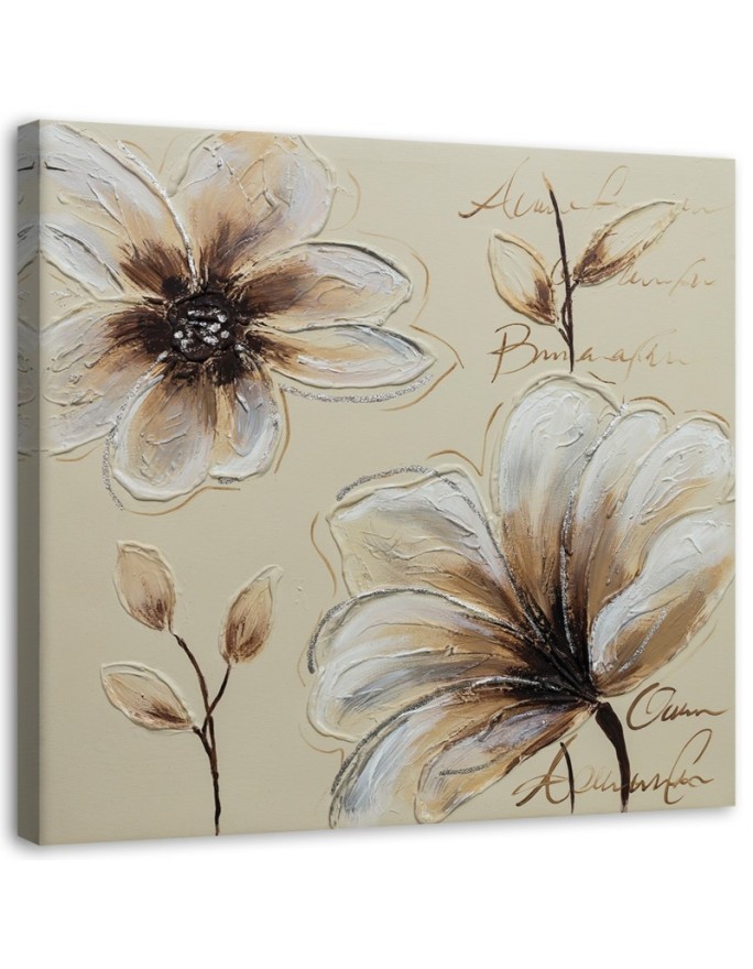 Leinwandbild - Gemalte Blumen | Feeby