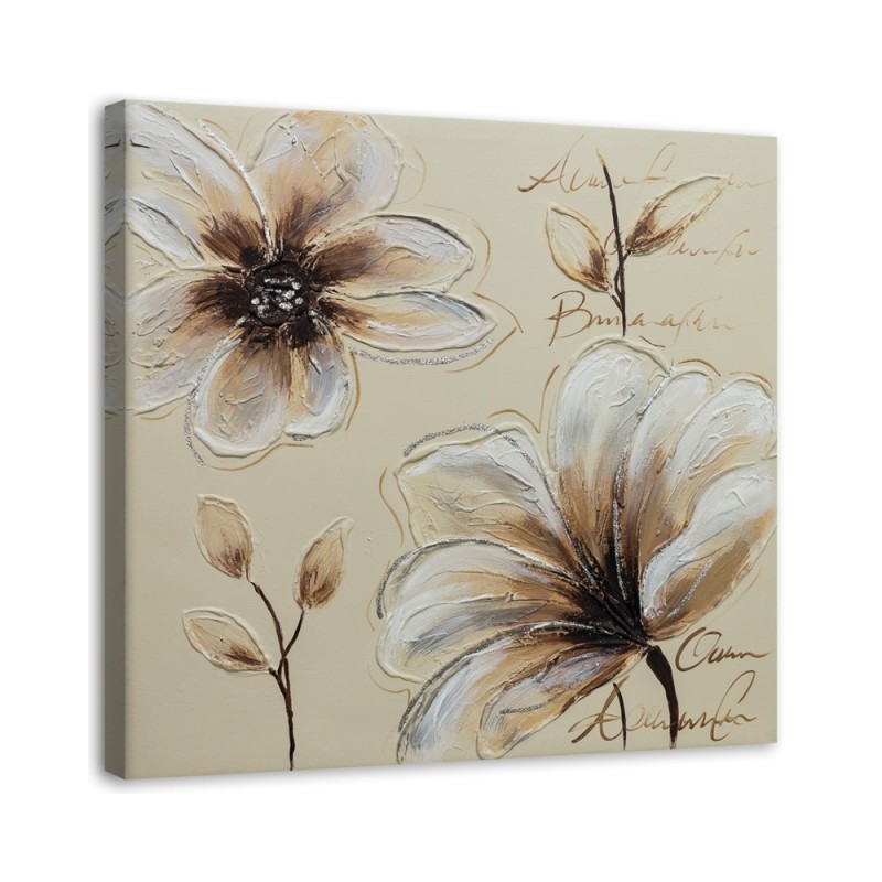 Leinwandbild - Gemalte Blumen | Feeby