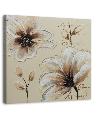 Painted flowers - Canvas print for the bedroom | FEEBY