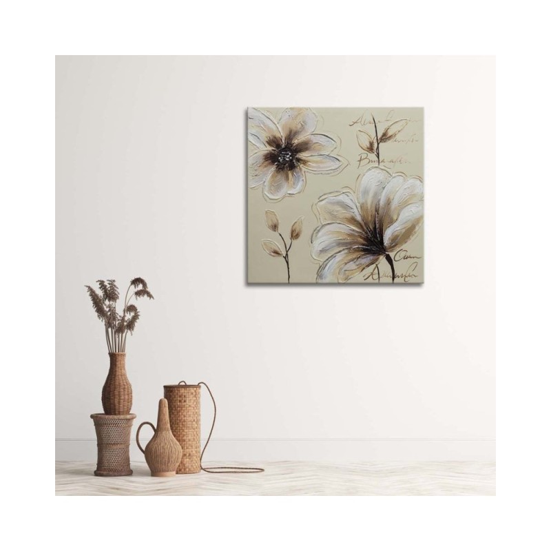 Leinwandbild - Gemalte Blumen | Feeby