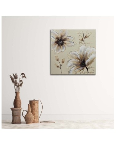 Leinwandbild - Gemalte Blumen | Feeby