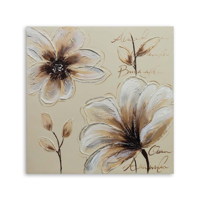 Leinwandbild - Gemalte Blumen | Feeby