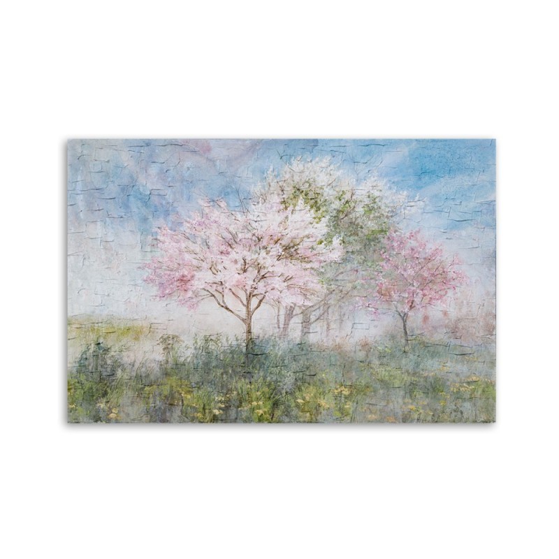 Leinwandbild - Ein blühender Baum in der alten Wiese | Feeby
