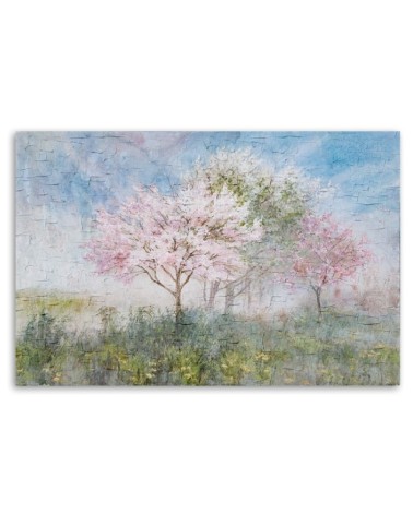 Leinwandbild - Ein blühender Baum in der alten Wiese | Feeby