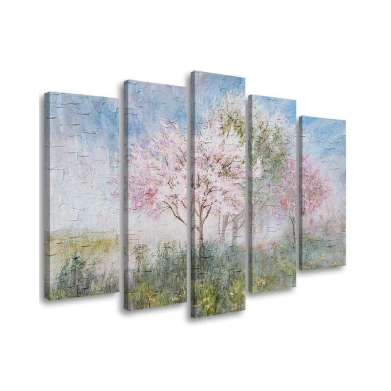 Modernes Wandbild - Ein blühender Baum in der alten Wiese | Feeby