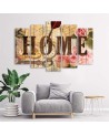 Napis Home do domu w stylu vintage - Obraz ścienny sypialni | FEEBY