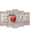 Napis Home z czerwonym sercem - Obraz ścienny sypialni | FEEBY