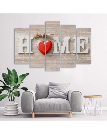 Modernes Wandbild - Home Sweet Home Beige | Feeby
