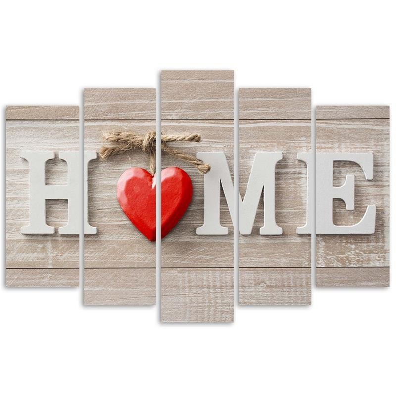 Modernes Wandbild - Home Sweet Home Beige | Feeby