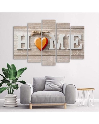 Dekoratives Leinwandbild - Home Herz Holz Shabby | Feeby