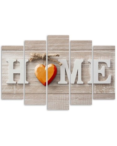 Dekoratives Leinwandbild - Home Herz Holz Shabby | Feeby