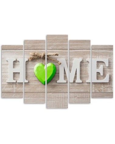 Leinwandbild - Home Herz Shabby Grün | Feeby